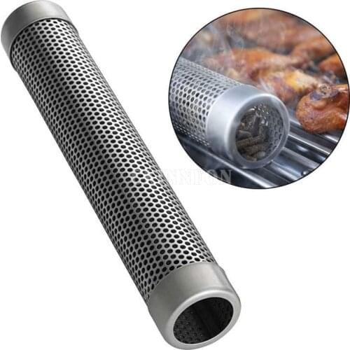 100Pcs/Lot 12 Inch Stainless Steel Round Pellet Tube Smoker Pipe For Outdoor Cooking & BBQ