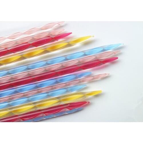 2pc/size 7 size/lot 35cm Colorful Acrylic Double Point Straight Needle DIY Knitting Needlework Tool Sets Good Quality Needlwork