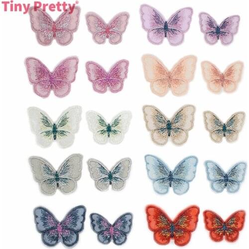 20PCS Embroided Butterfly Appliques Fabric Embroidery Butteflies Accessory for Girl Hair Pins,Bridal Barrettes, Sewing Project