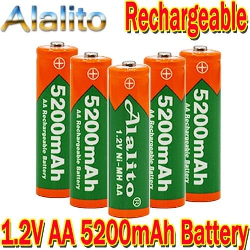 2021BEST Battery Rechargeable Batteries 1.2V AA 5200mAh Ni-MH Pre-charged Rechargeable Battery 2A Baterias for Camera Flashlight
