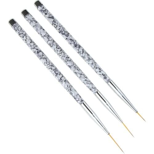 3Pcs Salon Nail Fine Drawing Flower Painting Brushes for Manicure DIY 14.5cm