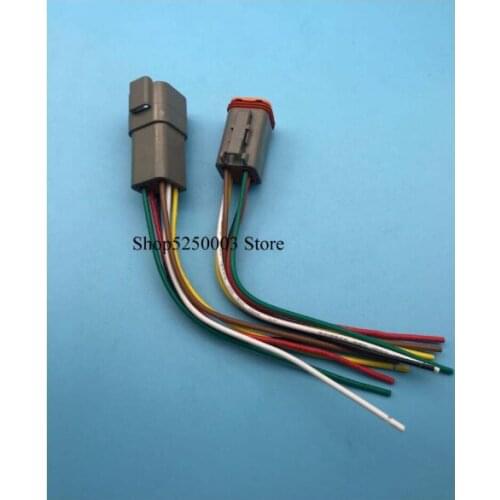 5 pcs/lot 6 Pin Waterproof Electrical Wire Connector Plug Enhanced Seal Shrink Boot Adapter 22-16AWG DT06-6S DT04-6P