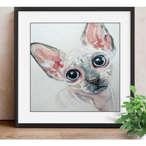 5D DIY Diamond Painting Cat Full Drill Square Diamond Mosaic Sphynx Diamond Embroidery Cross Stitch Decoration Home
