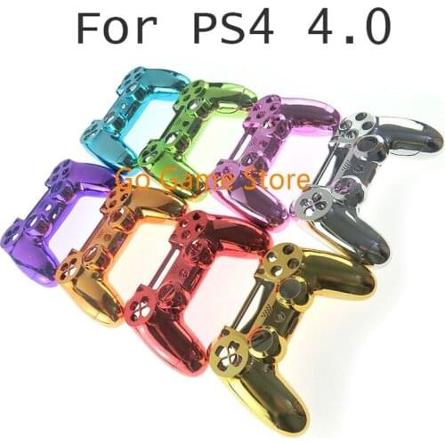 6sets for PS4 PRO 4.0 V2 JDS040 Controller Chrome Plating Housing Shell Cover Case Button Mod Kit