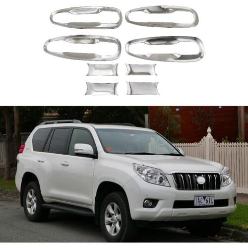 For Toyota Land Cruiser Prado FJ150 2009-2019 8Pcs Car The door handle Bowl covers ABS Chrome Accessories Stickers Car Styling