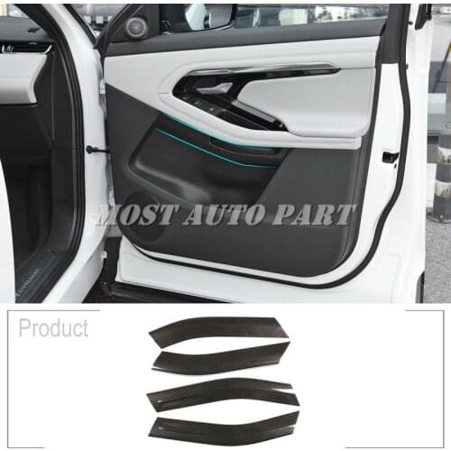 ABS Plastic Carbon Fiber Look Interior Door Panel Cover Trim For Land Rover Range Rover Evoque 2019-2021 4pcs Car Decoration