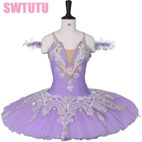 Adult Performance Platter Ballet Stage Costume Child Lilac Sleeping Beauty Professional Ballet Tutu for Women BT9059C