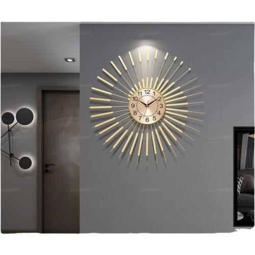 Large Golden Silent Wall Clock Modern Design Creative Silent Wall Clock Kitchen Luxury Home Decoration