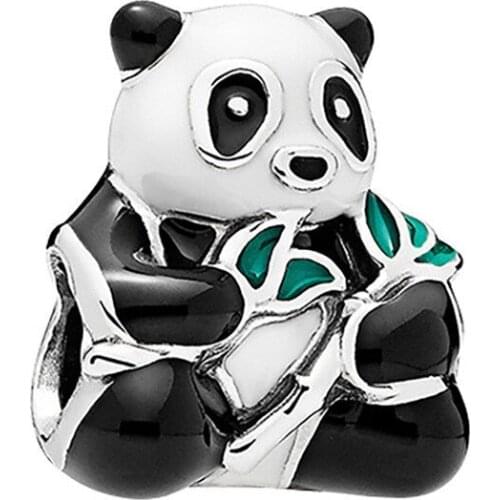 1Pcs New Cute Panda Pendant DIY Beads Suitable for Original Pandora Charm Bracelet Ladies Jewelry Making Gifts