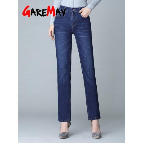 Garemay Women Jean Slim Femme Pantalona Spring Straight High Waist Ladies Jeans Plus Size Denim Clothing Cotton Pants Jeans 907