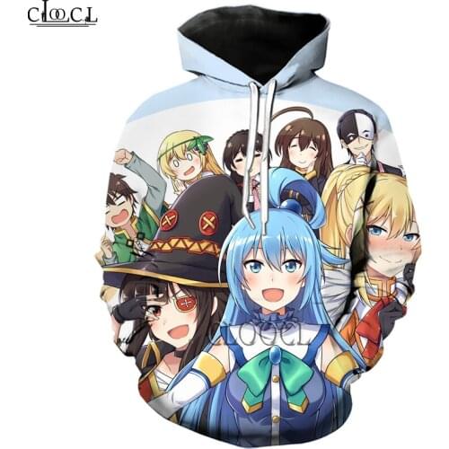 HX Classic Anime Girl Megumin Konosuba 3D Print Hoodie Women Men Women Tracksuit Pullover Fashion Casual Hoodies Drop Shipping