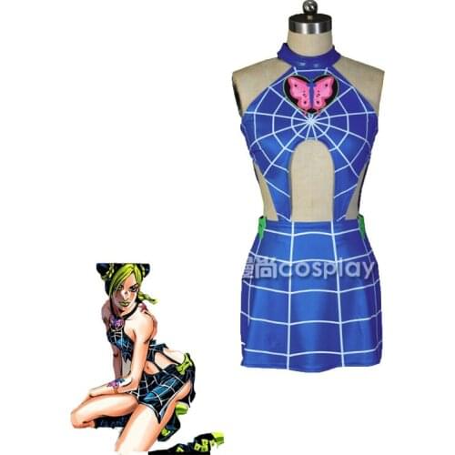 Anime JoJos Bizarre Adventure Cosplay Jolyne Cujoh Kujo Costume Women Sexy Dress Halloween Carnival Uniforms Custom Made