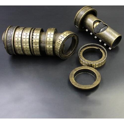 Leonardo da Vinci code toys Metal Cryptex locks wedding gifts Valentines Day gift Letter Password escape chamber props