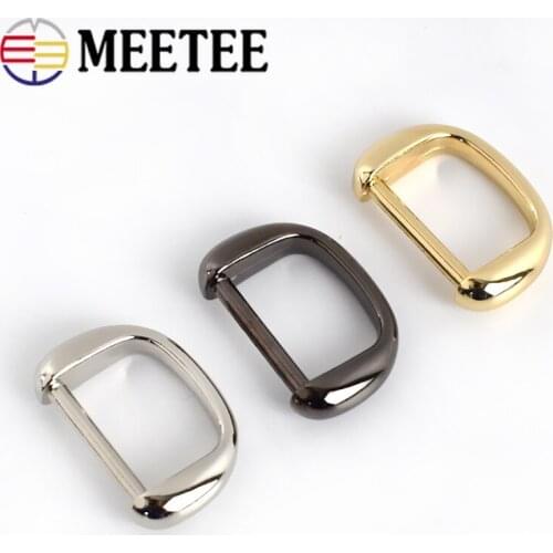 Meetee 4/10pcs ID25mm Metal D Ring Buckles Fixing Screw Rings Bag Stap Hook Clasp DIY Luggage Buckle Hardware Accessories BF720