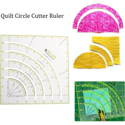 Multifunctional DIY Plastic Arcs and Fan Quilt Circle Cutter Ruler Sewing Tool Ruler Cutting Patchwork Ruler Sewing Craft Tools
