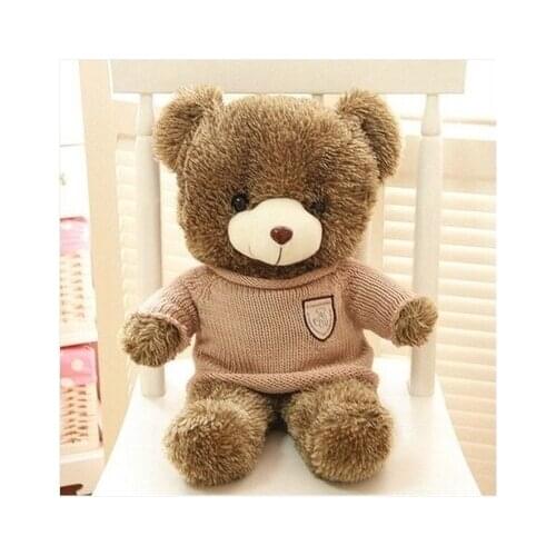 Stuffed animal lovely teddy bear 60cm khaki stripes sweater bear plush toy soft doll throw pillow w3367