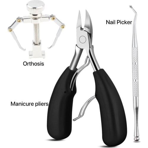 3pcs Grooming Durable Office Trim Gift Stainless Steel Home Hand Tools Cleaner Manicure Set Portable Nail Care Reusable