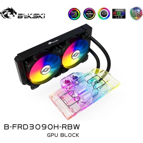 Bykski GPU AIO Water Cooler set For NVIDIA RTX3080 3090 AIC Graphics Card All in one VGA Liquid Cooling Kit 5V B-FRD3090H-RBW
