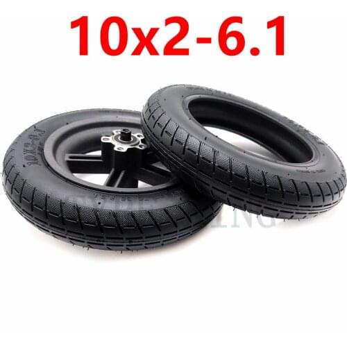 10 Inch Inflatable Wheel Tire 10x2-6.1 Thickening Inner Outer Tyre with Alloy Rim for Xiaomi Mijia M365 Electric Scooter