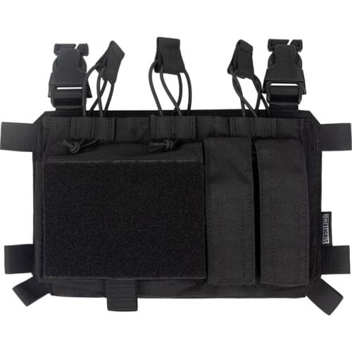 OneTigris Chest Rig/Vest Add-on Triple Mag Pouch with Utility Pouch Tactical Placards Holds Three 30-round 5.56 Magazines