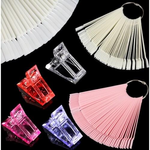 False Nail Tips Nature Clear Black 200/240 pcs Finger Full Card Nail Art Display Practice Polish all for Manicure Showing Shelf