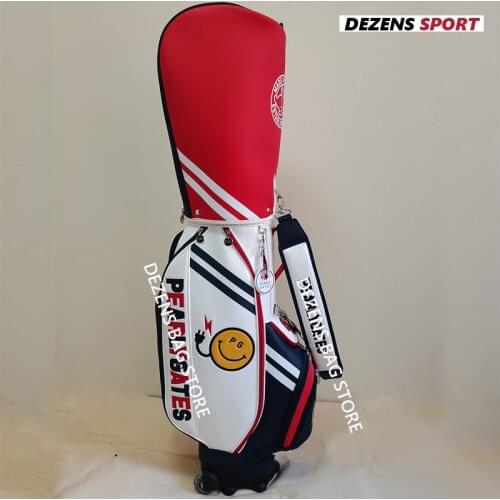 DEZENS 2020 New Golf bag White/Black/Pink Waterproof PU with wheels Golf standard bag