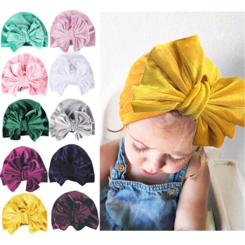 Newborn Toddler Baby Knotted Beanie Caps Turbans Solid Cotton Hospital Hat Cap Headwear Baby Hair Accessories
