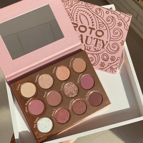 12 Colors Eyeshadow Pallete Matte Glitter Eye Shadow Glitter Eyeshadow High Pigments Long Lasting Eye Makeup Cosmetics TSLM1