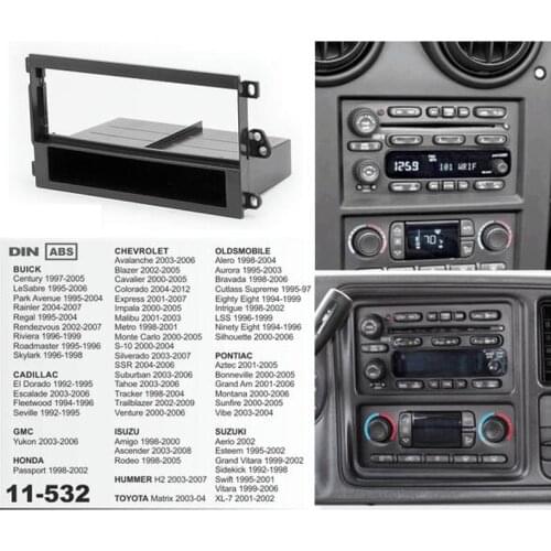 11-532 Car Radio Fascia Panel for BUICK/CADILLAC/GMC/HONDA/ISUZU/TOYOTA Stereo Fascia Dash CD Trim Single Din Installation Kit