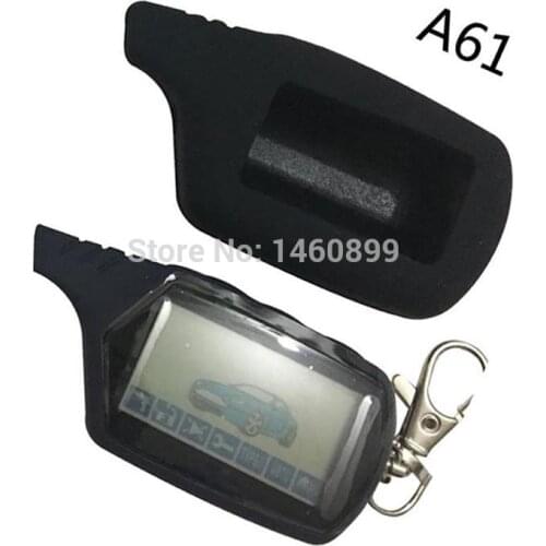 Wholesale Top Quality 2-way A61 LCD Remote Control Keychain +Silicone case for Russian StarLine A61 Two way car alarm system Key