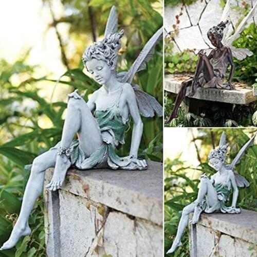 Garden Ornaments Outdoor Sitting Fairy Statue Garden Ornament Resin Craft Garden Decoration Statue