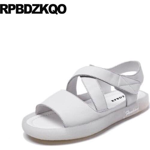 Comfortable ladies 2019 open toe women sandals flat casual female black white gladiator summer designer roman slingback shoes