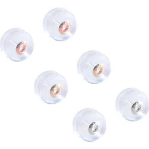 ZHIXI 18K Gold Earring Back Fixed Stud EarringsEar Clip Accessories Gold Rose Gold White Sterile Silicone