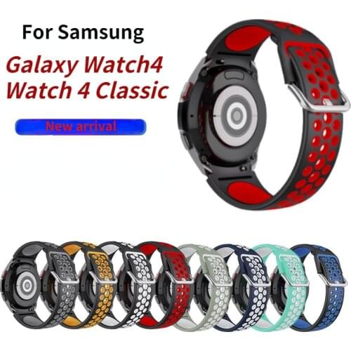 Sports Bracelet for Samsung Galaxy Watch4 Classic 46mm 42mm Breathable Silicone Watchbands for Watch4 44mm 42mm Replacement Band