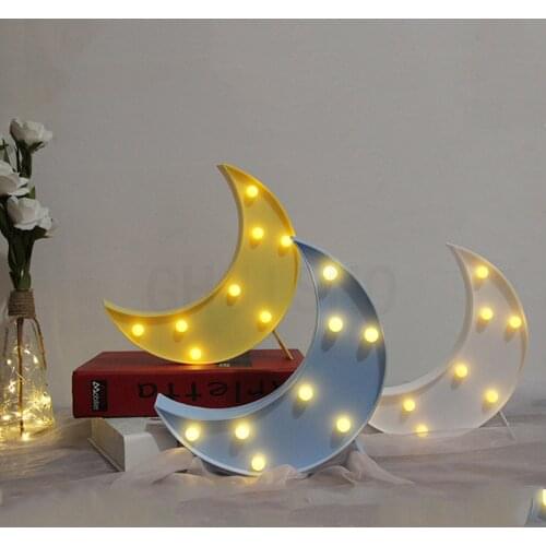 LED 3D Light Lovely Stars and Moon Night Light Kids Gift for Baby Children Bedroom Decoration Holiday Decoration Indoor Lighting