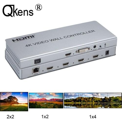 4K 2X2 Video Wall Controller HDMI DVI TV wall Large Screen Processor 2x2 1x2 1x4 Display Multi-screen splicing processor RS232
