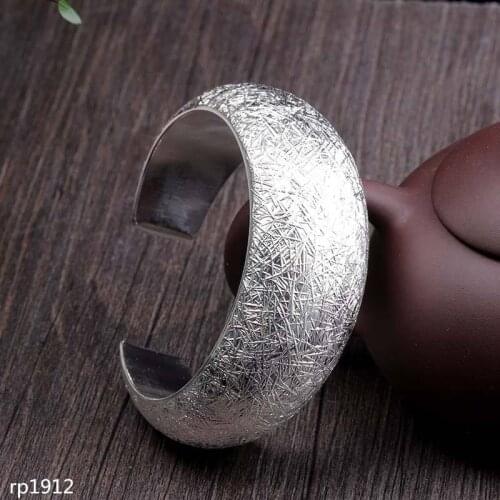 KJJEAXCMY Boutique jewelry S925 sterling silver jewelry handmade ladies semi-hollow brushed bracelets ethnic style