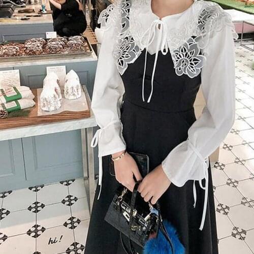 Fashion Blouse detachable false White Detachable Collars Women All-Macth Sweater Princess Double Embroidery Exaggerated Collar