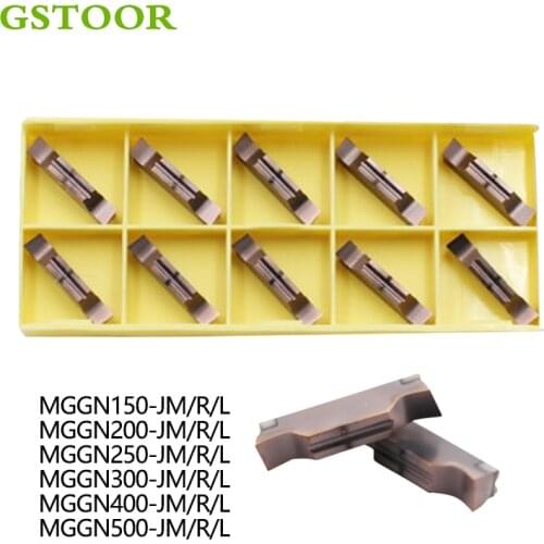 10PCS MGGN150 MGGN200 MGGN250 MGGN300 MGGN400 MGGN500 R L JM Carbide slotted Blade CNC Lathe Cutter Stainless steel cutting