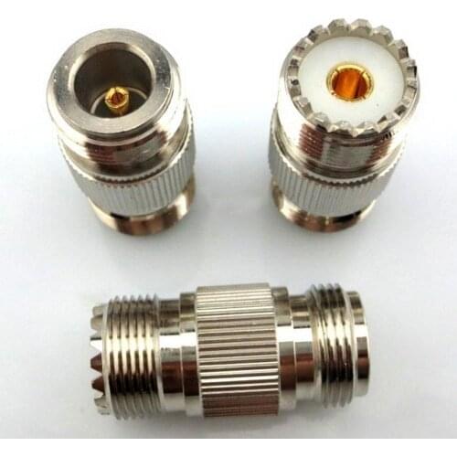 10PCS new N female jack to UHF SO239 SO-239 female jack RF coaxial connector straight nickel plated adapter