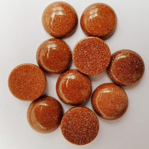 16MM Golden Sandstone Stone Round CAB GEM Cabochon Jewelry Bead (10 pcs/lot) H241