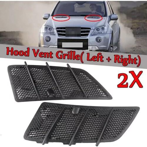 2pcs Front Hood Vent Grille Air Flow Intake Cover For Mercedes-Benz W164 ML GL X164 2008 2009 2010 2011 1648804305 1648804405