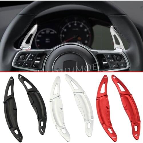 Aluminum Steering Wheel Gear Box Shift Paddle Extension For Porsche Cayenne Macan Panamera 718 Boxster Cayman 911 Interior Trims