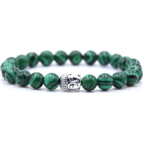 Handmade Natural Stone Buddha Head Bracelets Tiger Eye Lava Beads Bracelet Women Men Jewelry Pulseras