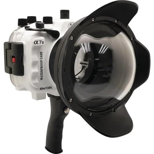 40m/130ft For Sony A7 II A7R II A7S II underwater camera housing diving case with 6" Dome port & pistol grip (Standard port)