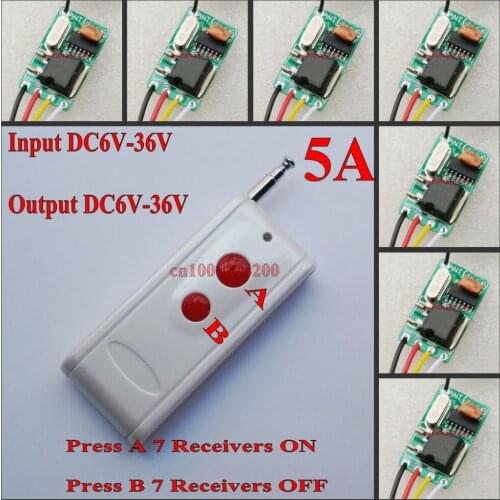 DC 6V 7.4V 9V 12V 13V 14V 16V 18V 24V 28V 36V Wide Working Voltage Remote Control Switch Car battery car light remote on off