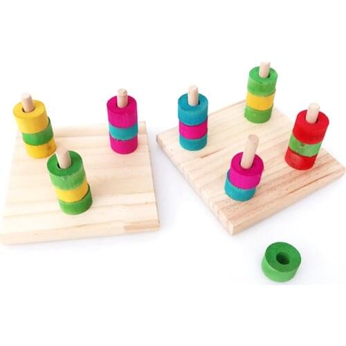 Legendog Bird Toy Set Wooden Parrot Trick Tabletop Toy Parakeet Intelligence Training Toy Parrot Funny Toy Pet Colorful Toy