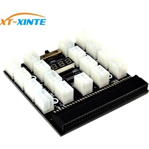 XT-XINTE PCI-E 17x 6Pin Power Supply Breakout Board Mining 17port PCIe Adapter Converter 12V For HP Server PSU GPU for BTC Miner