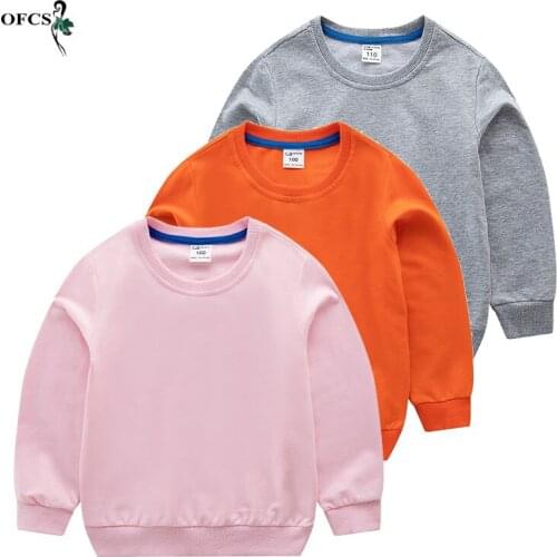 New Spring Fashion Children T-shirt Baby Boy Girl T-shirt Cotton Solid Long Sleeve Tops Toddler Shirt Kids Boys Tee Clothes 2-12