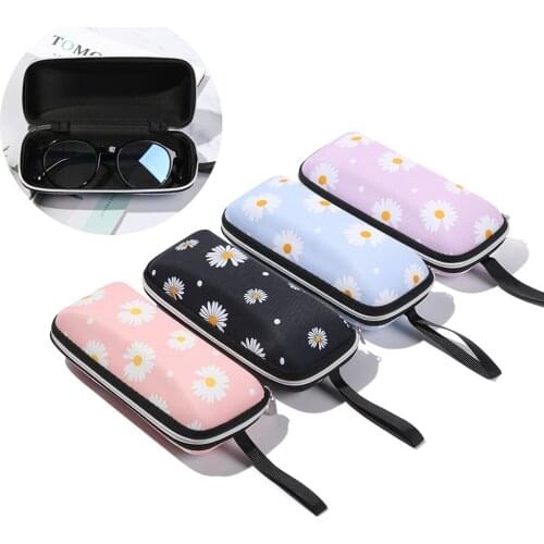 1PC Fresh Daisy Glasses Box Fashion Large Waterproof Capacity Women Men Portable EVA Zipper Reading Glasses Eyewear Protector